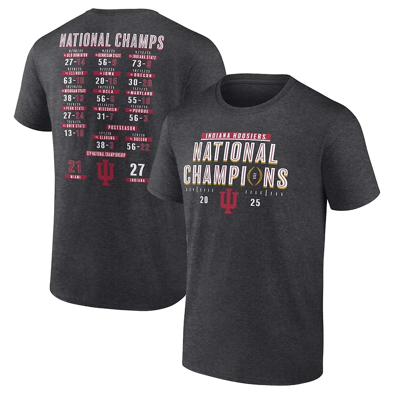 Fanatics Indiana Hoosiers College Football Playoff 2025 National Champions Schedule T-Shirt