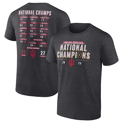 Fanatics Indiana Hoosiers College Football Playoff 2025 National Champions Schedule T-Shirt