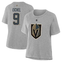 Fanatics Jack Eichel Gray Vegas Golden Knights Authentic Stack Name  Number T-Shirt