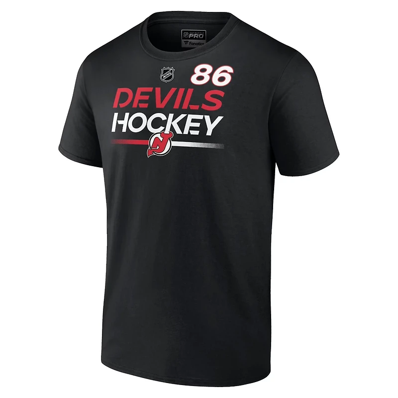 Fanatics Jack Hughes New Jersey Devils Authentic Pro Prime Name Number T-Shirt