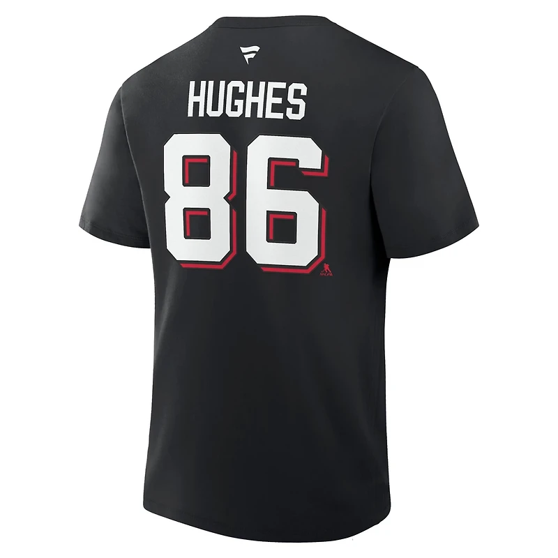 Fanatics Jack Hughes New Jersey Devils Authentic Stack Name Number T-Shirt