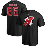 Fanatics Jack Hughes New Jersey Devils Authentic Stack Name Number T-Shirt