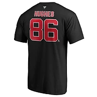 Fanatics Jack Hughes New Jersey Devils Authentic Stack Name Number T-Shirt