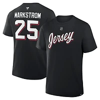 Fanatics Jacob Markstrom New Jersey Devils Authentic Stack Name  Number T-Shirt