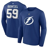 Fanatics Jake Guentzel Tampa Bay Lightning Authentic Stack Name  Number Long Sleeve T-Shirt