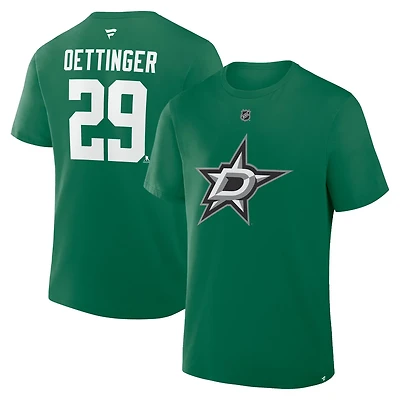 Fanatics Jake Oettinger Kelly Dallas Stars Authentic Stack Name  Number T-Shirt