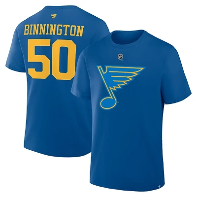Fanatics Jordan Binnington St Louis s Authentic Stack Name  Number T-Shirt