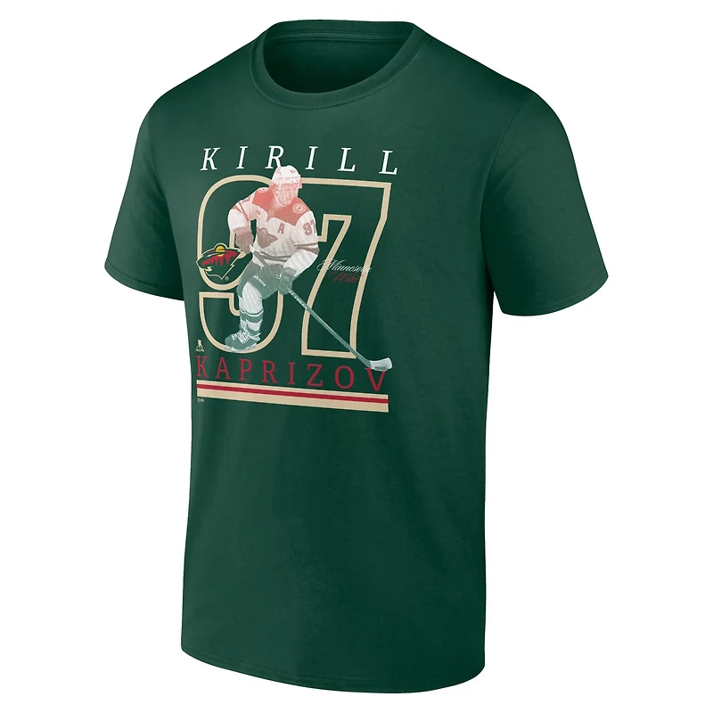 Fanatics Kirill Kaprizov Dark Minnesota Wild Player T-Shirt