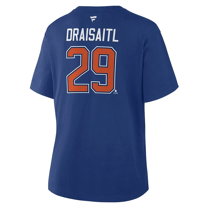 Fanatics Leon Draisaitl Edmonton Oilers Authentic Stack Name  Number T-Shirt