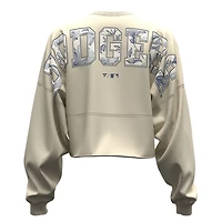 Fanatics Light Los Angeles Dodgers Spirit Floral Script Cropped Long-Sleeve T-Shirt