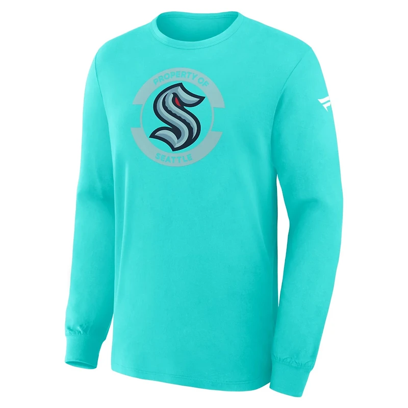 Fanatics Light Seattle Kraken Authentic Pro Property Of Practice Long Sleeve T-Shirt