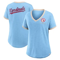 Fanatics Light St Louis Cardinals Binge Worthy Stadium Slub V-Neck T-Shirt