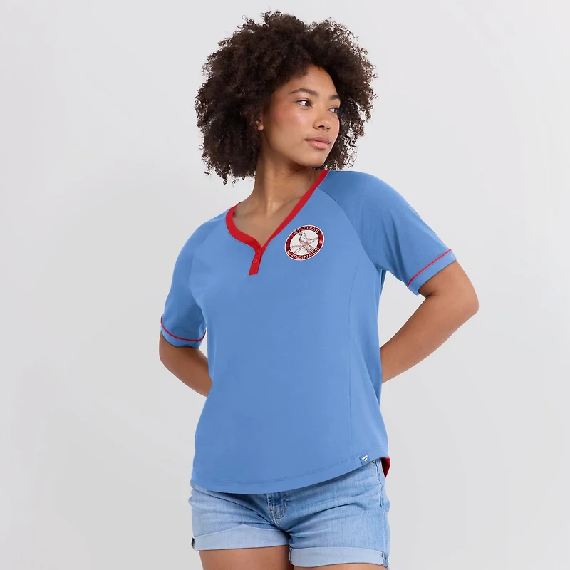Fanatics Light St Louis Cardinals Cooperstown Collection League Diva V-Neck T-Shirt