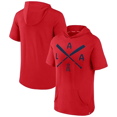 Fanatics Los Angeles Angels Iconic Rebel Short Sleeve Hooded Top