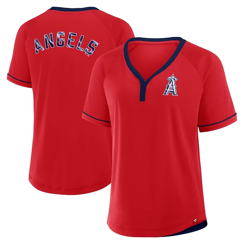 Fanatics Los Angeles Angels League Diva Star Raglan V-Neck T-Shirt