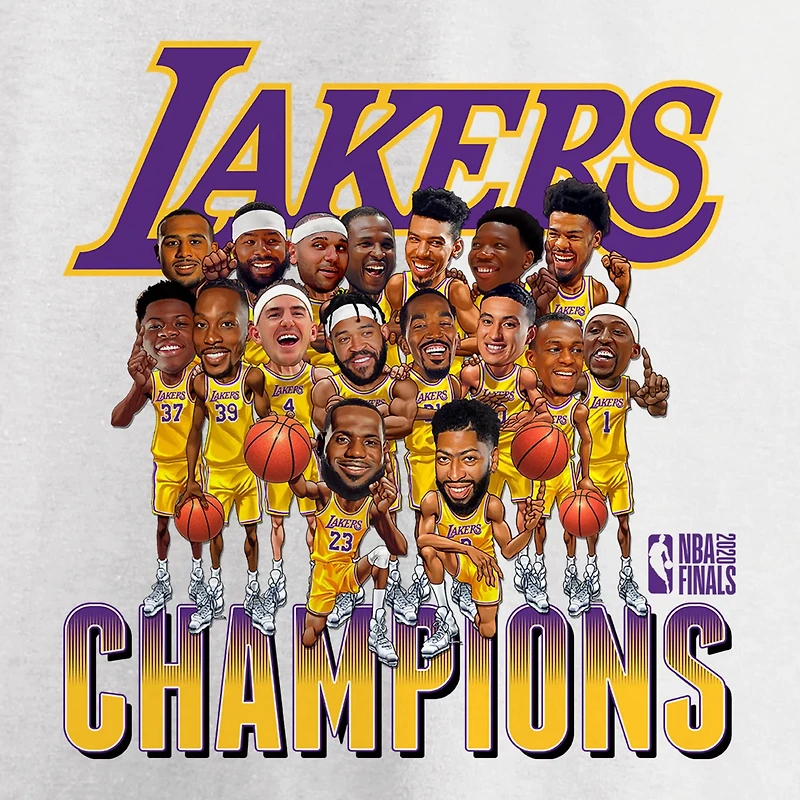 Fanatics Los Angeles Lakers 2020 NBA Finals Champions Team Caricature V-Neck T-Shirt