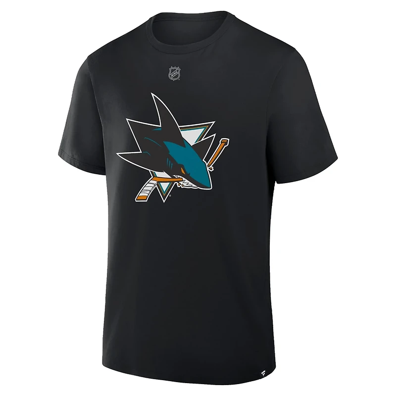 Fanatics Macklin Celebrini San Jose Sharks Authentic Stack Name  Number T-Shirt