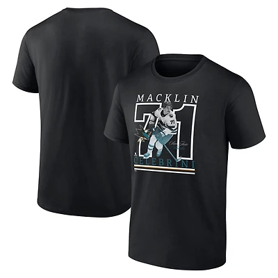 Fanatics Macklin Celebrini San Jose Sharks Authentic Stack Name  Number T-Shirt