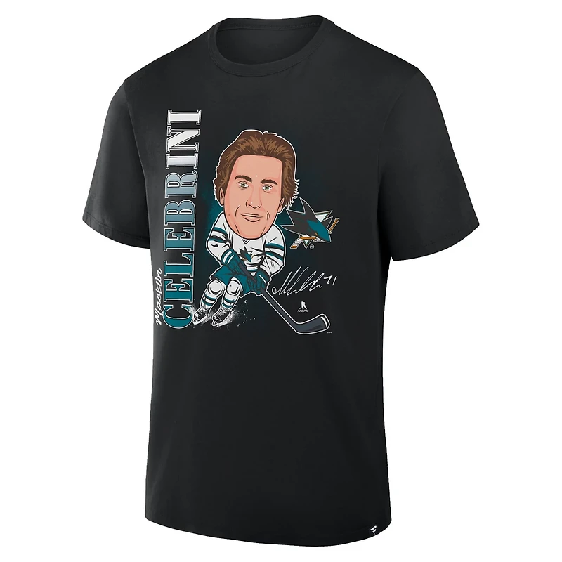 Fanatics Macklin Celebrini San Jose Sharks Caricature Player T-Shirt