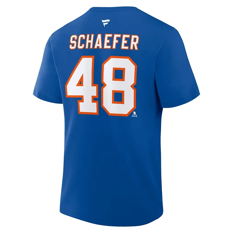 Fanatics Matthew Schaefer New York Islanders Authentic Stack Name Number T-Shirt