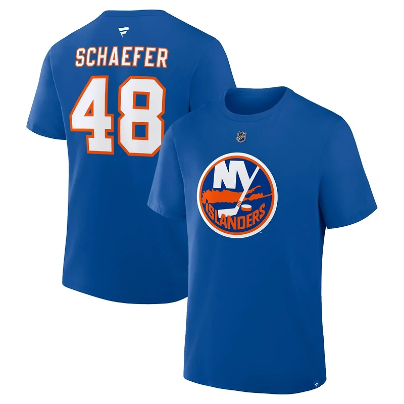 Fanatics Matthew Schaefer New York Islanders Authentic Stack Name Number T-Shirt