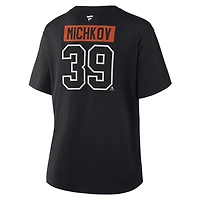 Fanatics Matvei Michkov Philadelphia Flyers Authentic Stack Name  Number T-Shirt