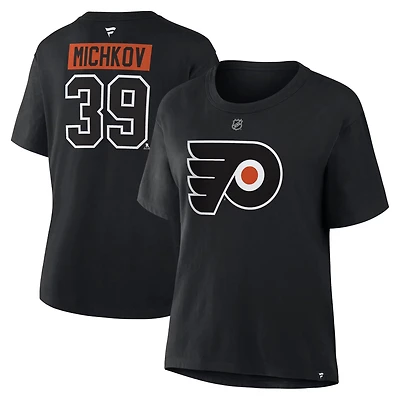 Fanatics Matvei Michkov Philadelphia Flyers Authentic Stack Name  Number T-Shirt