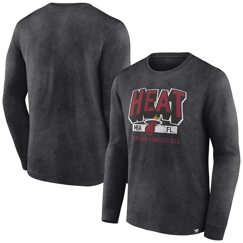 Fanatics Miami Heat Front Court Press Snow Wash Long Sleeve T-Shirt