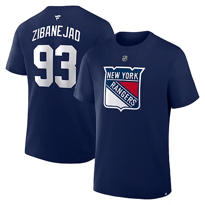 Fanatics Mika Zibanejad New York Rangers Authentic Stack Name Number T-Shirt