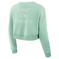 Fanatics Milwaukee Bucks Studio Premium Cropped Pullover Sweatshirt