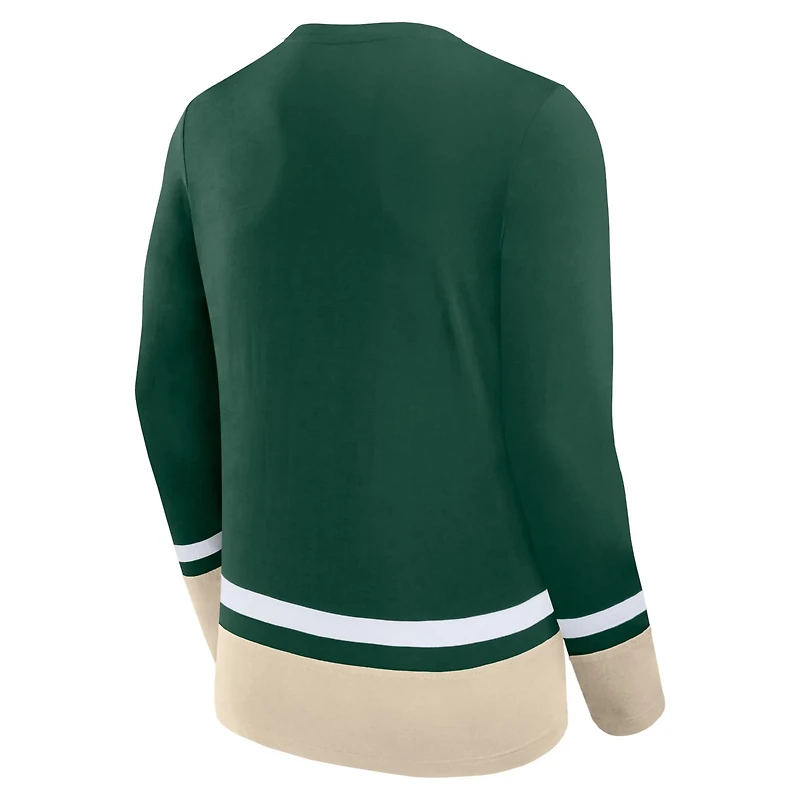 Fanatics Minnesota Wild Back Pass Lace-Up Long Sleeve T-Shirt