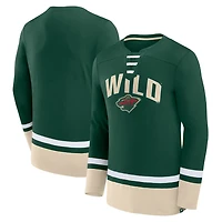 Fanatics Minnesota Wild Back Pass Lace-Up Long Sleeve T-Shirt