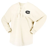Fanatics Montreal Canadiens Original Six Lace-Up Spirit Jersey Long Sleeve T-Shirt