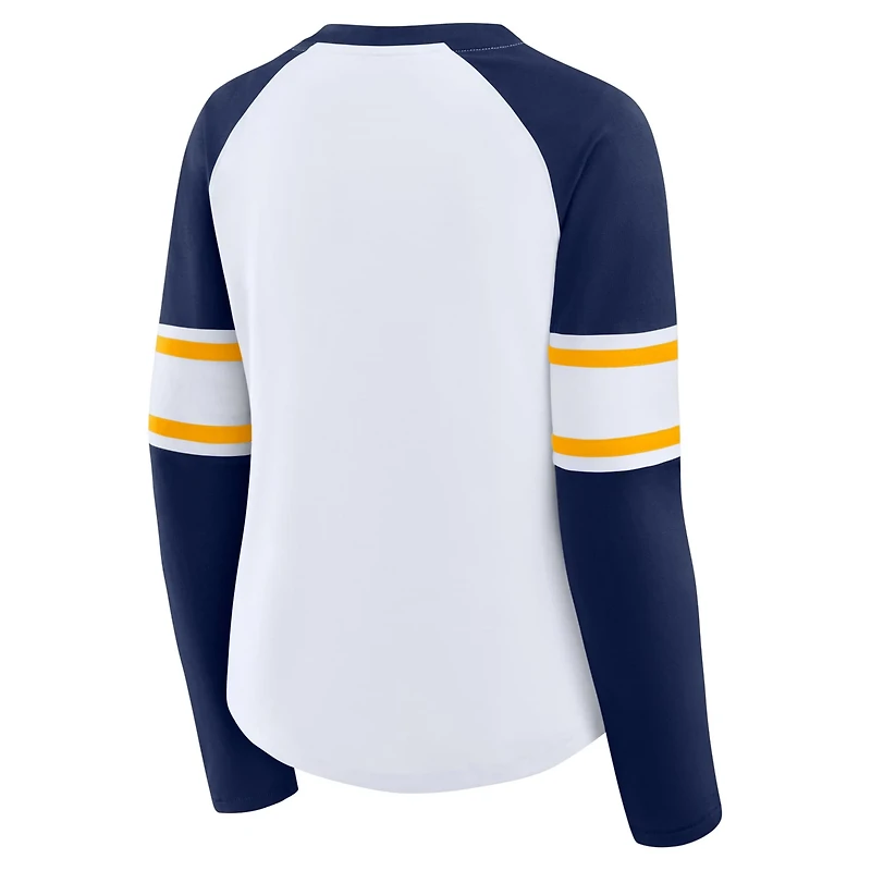 Fanatics Navy Milwaukee Brewers Blitz Package Raglan Lace-Up V-Neck Long Sleeve T-Shirt