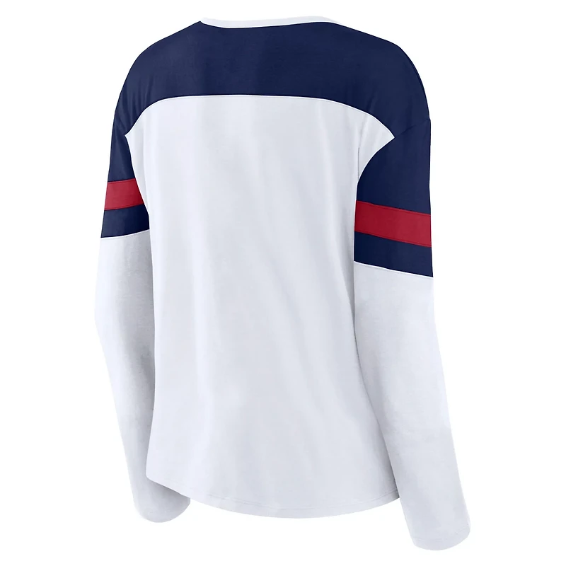 Fanatics Navy Montreal Canadiens Frozen Long Sleeve Notch Neck T-Shirt