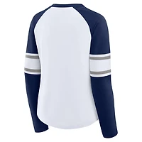 Fanatics Navy New York Yankees Blitz Package Raglan Lace-Up V-Neck Long Sleeve T-Shirt