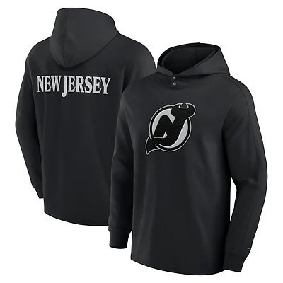 Fanatics New Jersey Devils Elements Blaze Tri-Blend Long Sleeve Hoodie T-Shirt