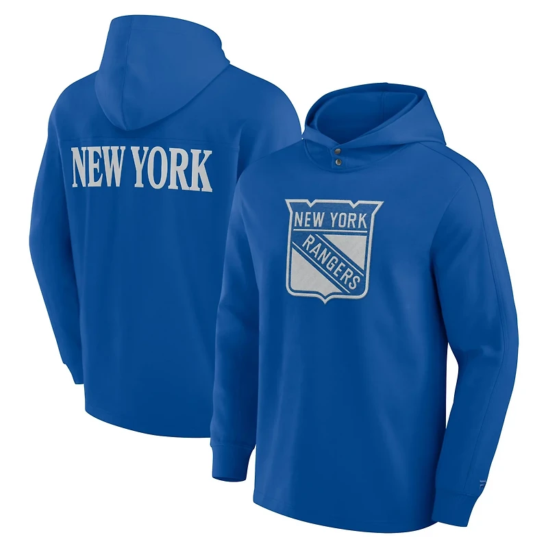 Fanatics New York Rangers Elements Blaze Tri-Blend Long Sleeve Hoodie T-Shirt