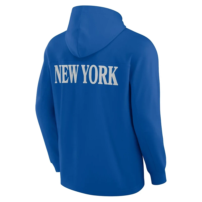 Fanatics New York Rangers Elements Blaze Tri-Blend Long Sleeve Hoodie T-Shirt