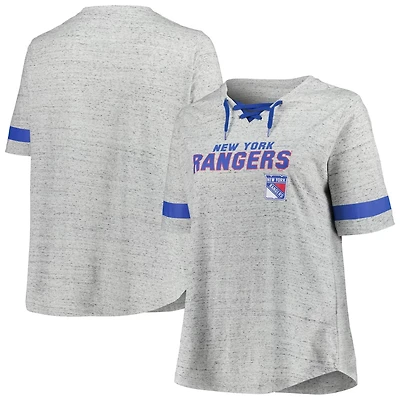 Fanatics New York Rangers Plus Size Lace-Up T-Shirt
