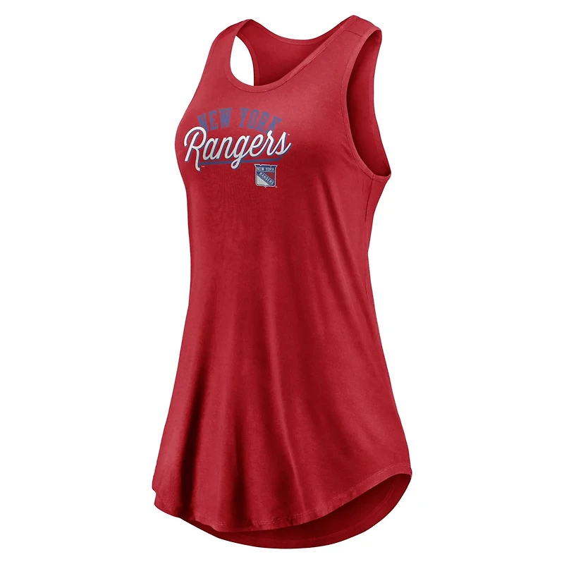 Fanatics New York Rangers Simplicity Swing Racerback Scoop Neck Tank Top