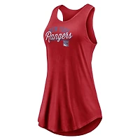 Fanatics New York Rangers Simplicity Swing Racerback Scoop Neck Tank Top