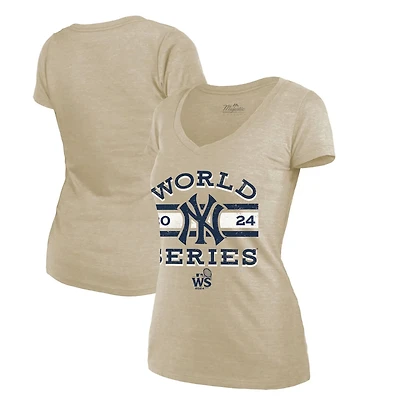 Fanatics New York Yankees 2024 World Series Modest Tri-Blend V-Neck T-Shirt