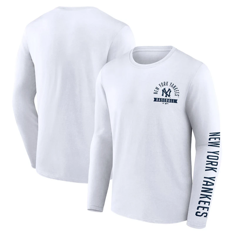 Fanatics New York Yankees Pressbox Long Sleeve T-Shirt