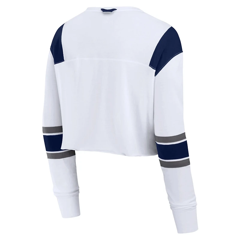 Fanatics Notre Dame Fighting Irish Training Camp Cropped Long Sleeve V-Neck Fashion Top