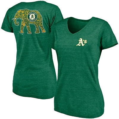 Fanatics Oakland Athletics Paisley Hometown Collection Tri-Blend V-Neck T-Shirt