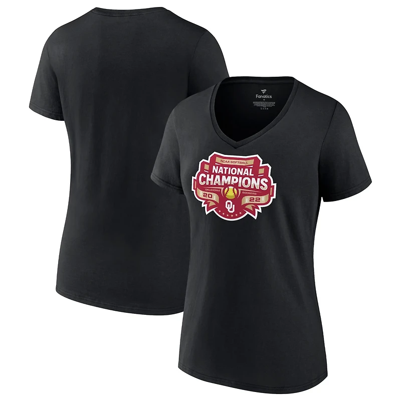 Fanatics Oklahoma Sooners 2022 NCAA Softball College World Series Champions Strike V-Neck T-Shirt