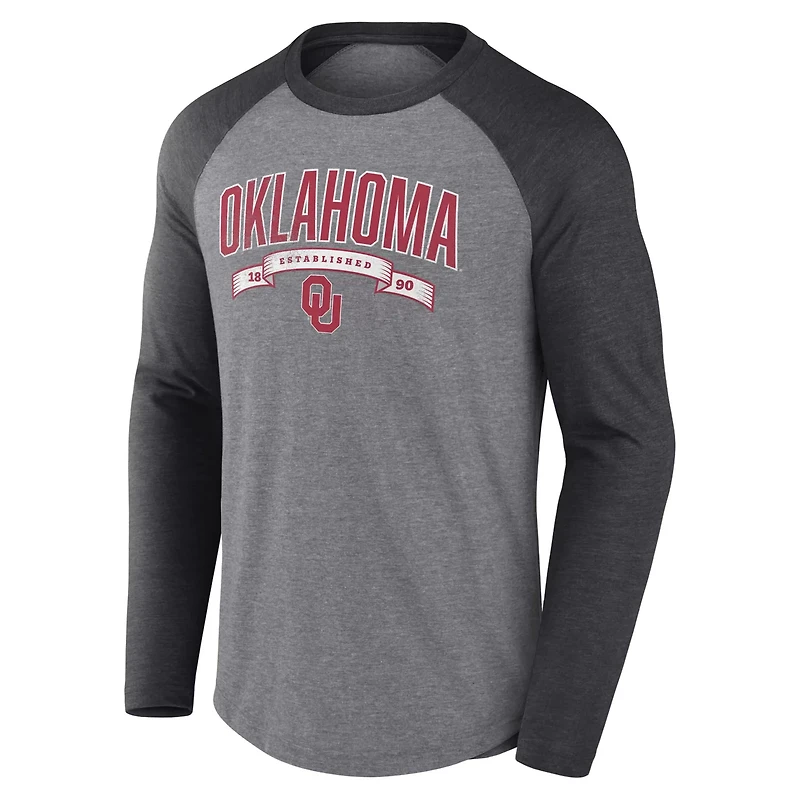 Fanatics Oklahoma Sooners Banner Year Tri-Blend Raglan Long Sleeve T-Shirt