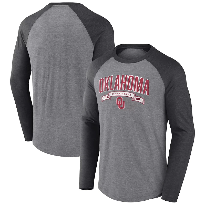 Fanatics Oklahoma Sooners Banner Year Tri-Blend Raglan Long Sleeve T-Shirt