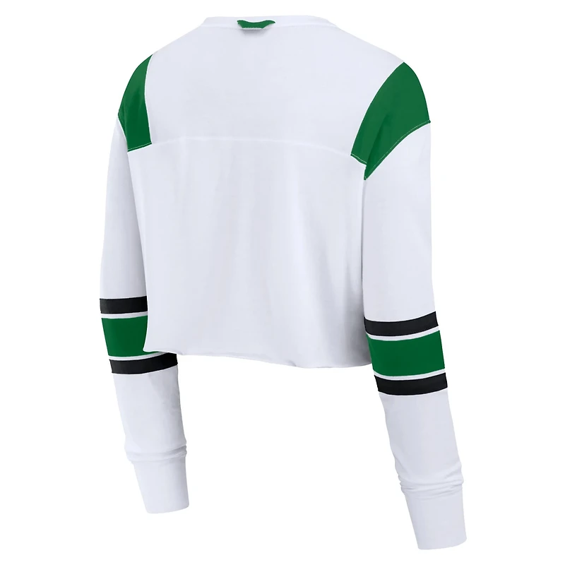 Fanatics Oregon Ducks Training Camp Cropped Long Sleeve V-Neck Fashion Top